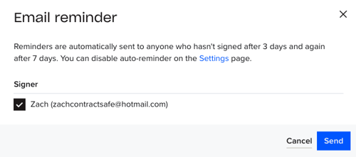 DropBox email reminder sample