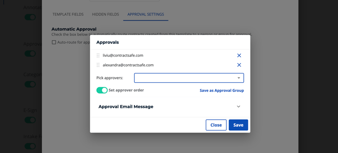 Pick up approvers - Templates step 5