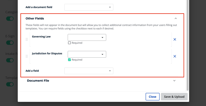 Templates Other Fields